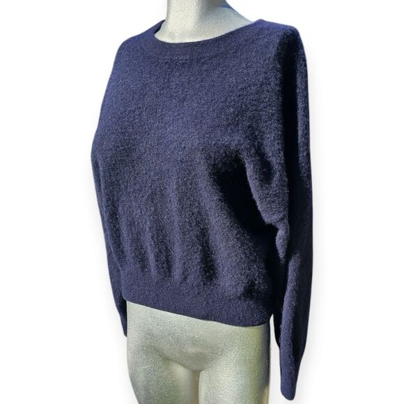 Vince Crew Neck Cashmere Pullover Navy Blue Medium - Picture 5 of 13